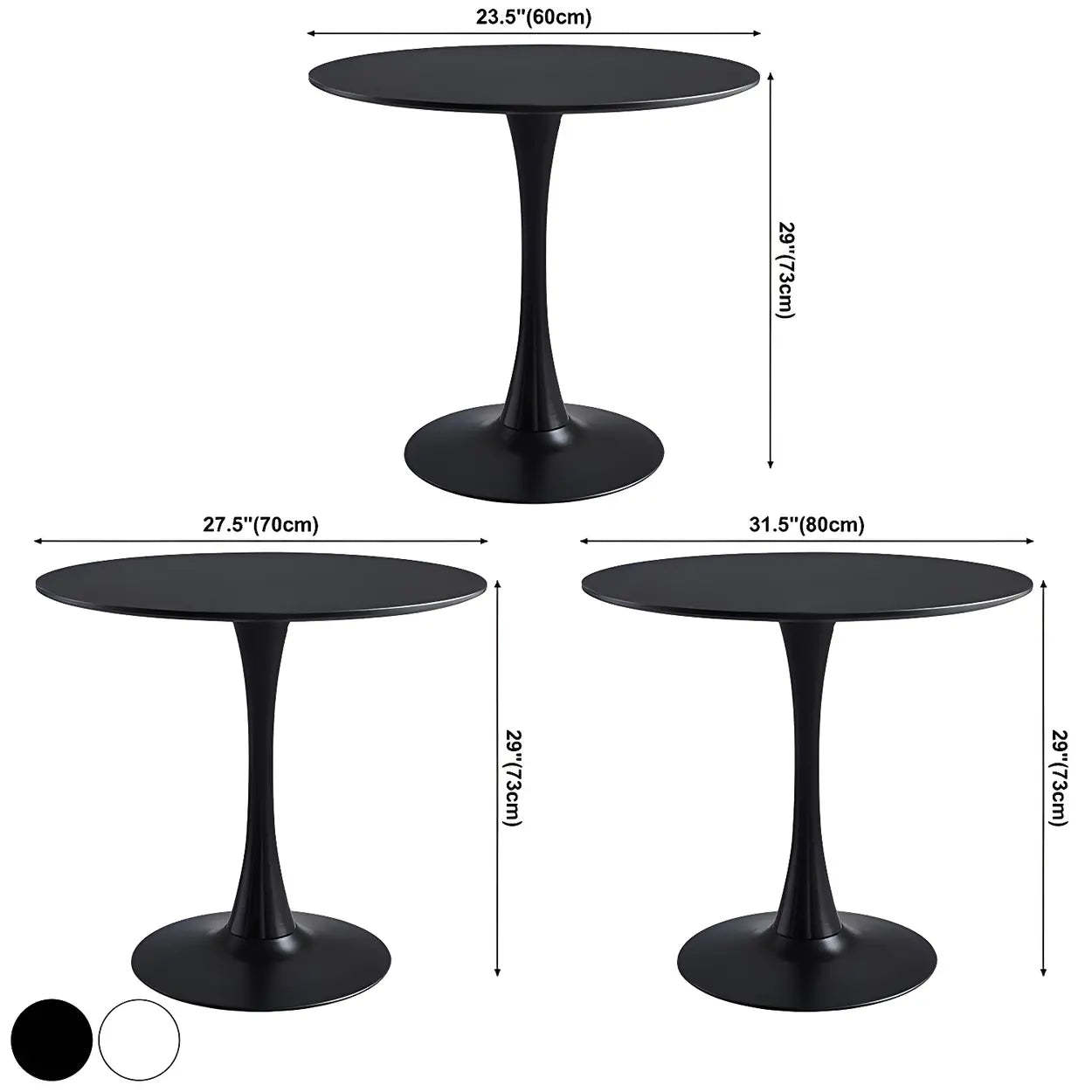 Modern scratch-resistant round dining tables in wood