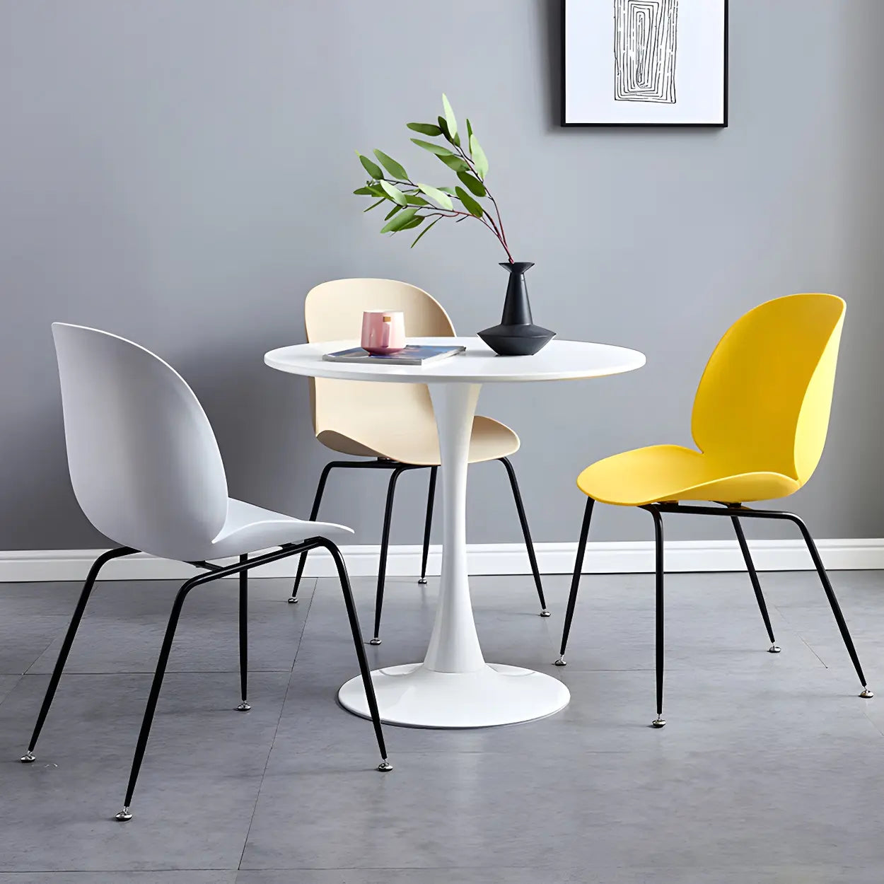 Lighom scratch-resistant round wood dining tables for kitchen