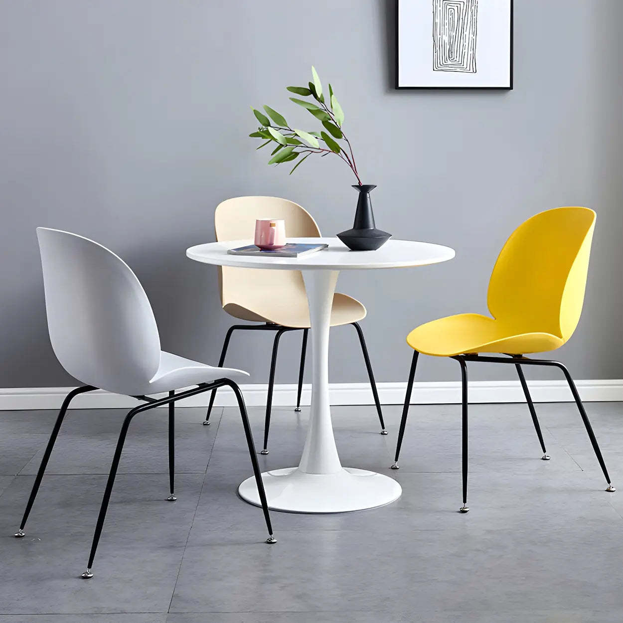 Lighom scratch-resistant round wood dining tables for kitchen