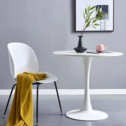 Round Wood Scratch-Resistant Dining Table — Black / Table Only