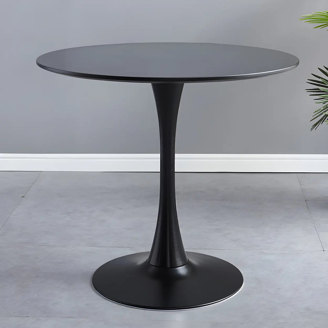 Lighom modern round scratch-resistant wood dining tables — 27.6"L x 27.6"W x 28.7"H / Black