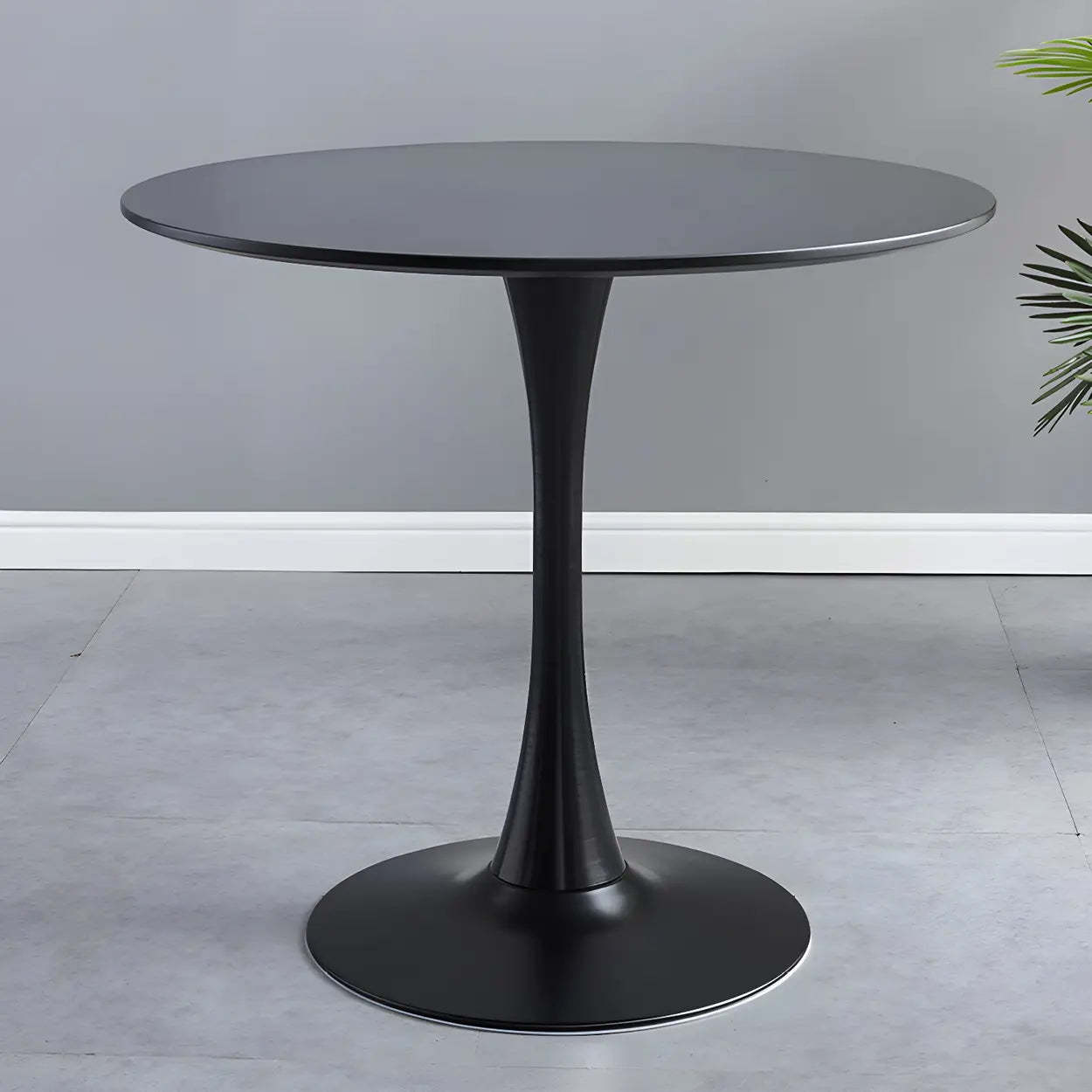 Lighom modern round scratch-resistant wood dining tables — 27.6"L x 27.6"W x 28.7"H / Black
