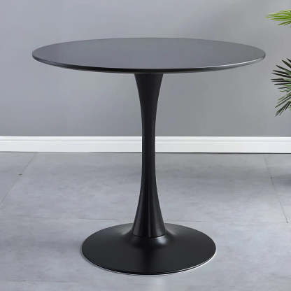 Lighom modern round scratch-resistant wood dining tables — 27.6"L x 27.6"W x 28.7"H / Black