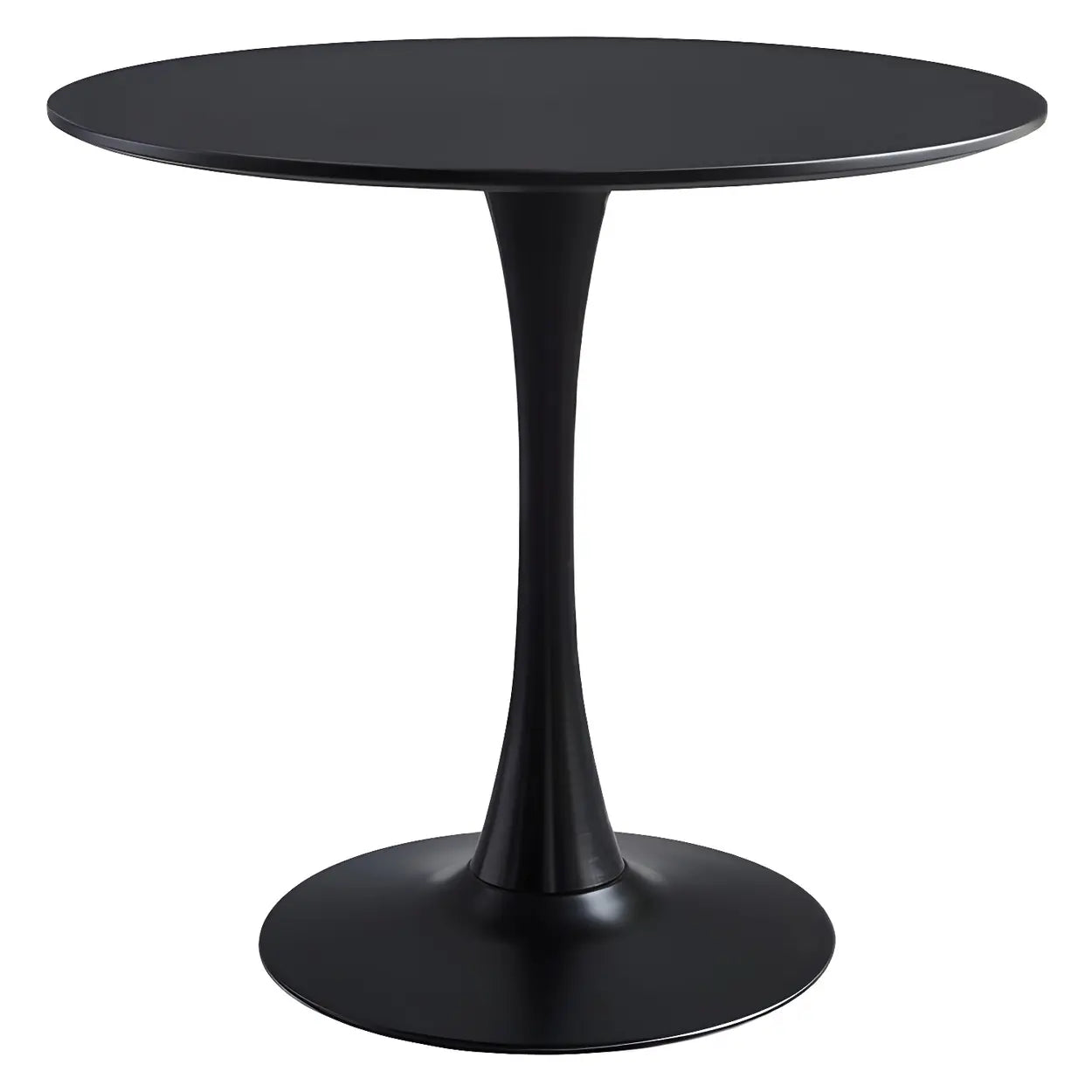 Modern round scratch-resistant dining tables in wood — 31.5"L x 31.5"W x 28.7"H / Black