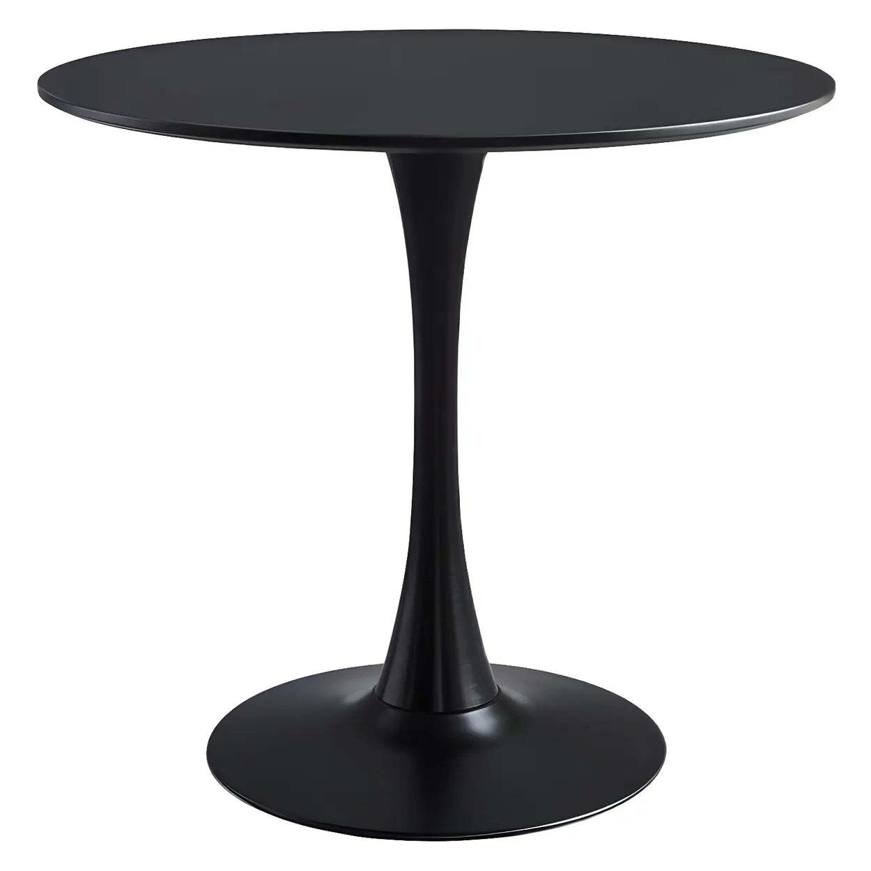 Modern round scratch-resistant dining tables in wood — 31.5"L x 31.5"W x 28.7"H / Black