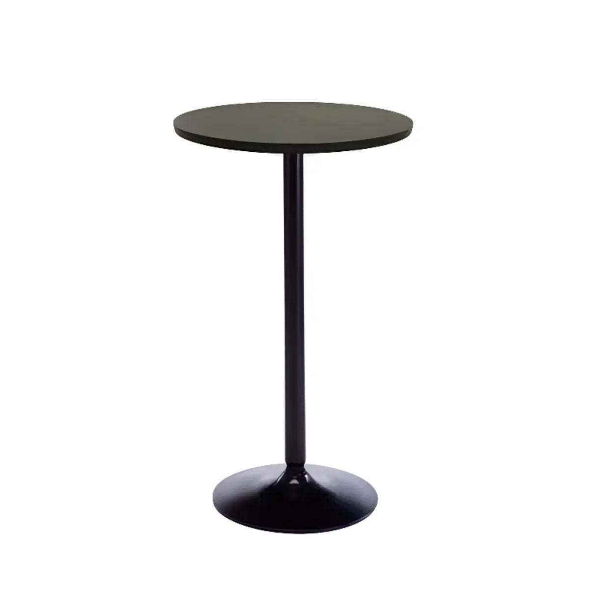 Minimalist Small Round Pine Wood Bar Table — White / Black / Table Only
