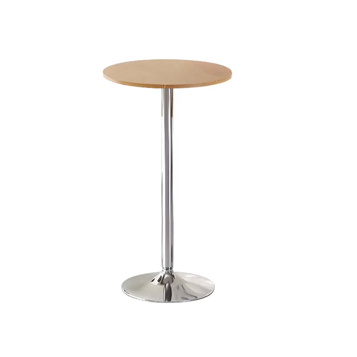 Minimalist Small Round Pine Wood Bar Table