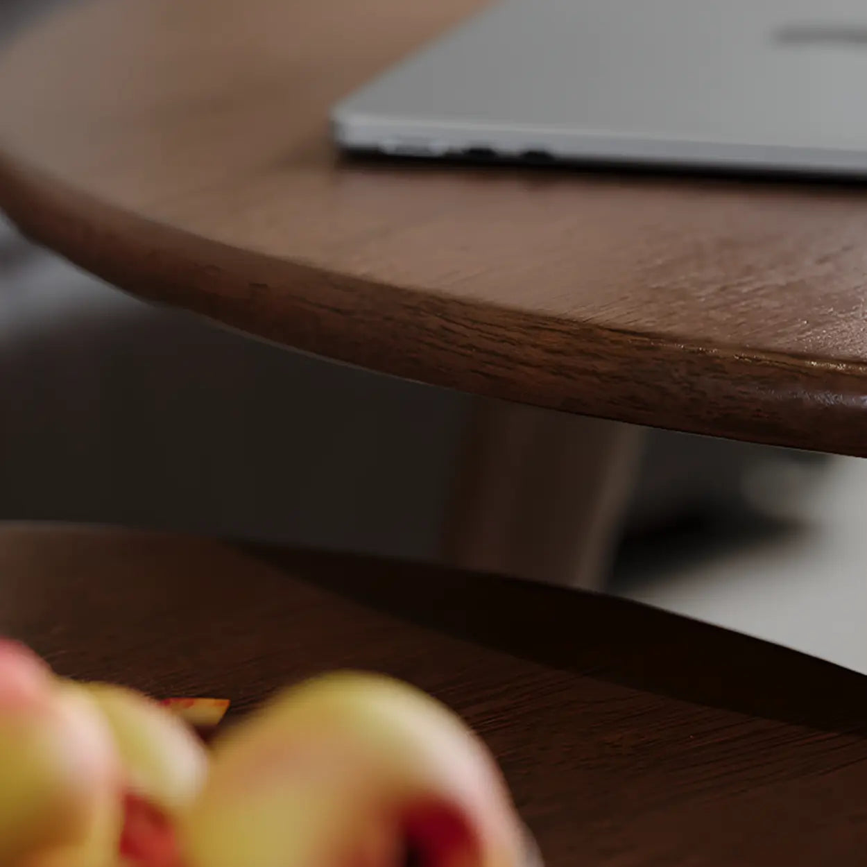 Minimalist Small Round Wood Three-Leg Coffee Table