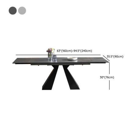 Minimalist Gray Smoke Slate Dining Table