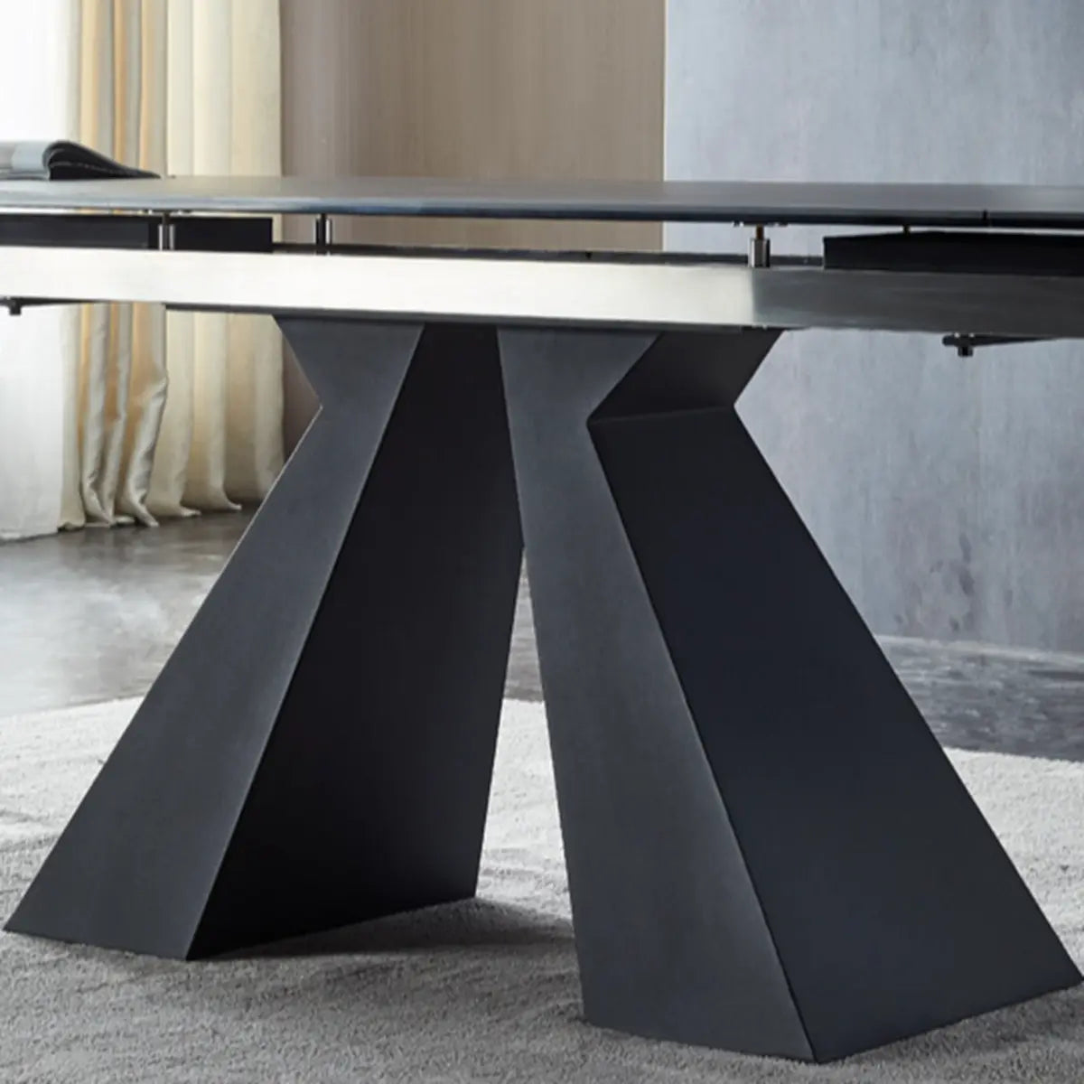 Minimalist Gray Smoke Slate Dining Table