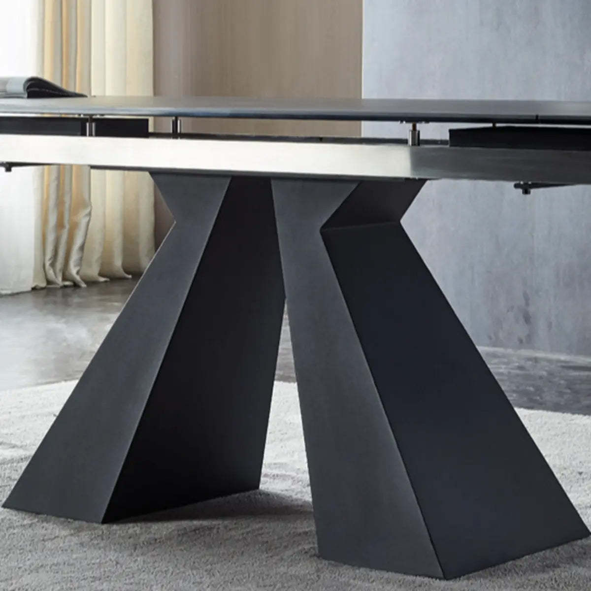 Minimalist Gray Smoke Slate Dining Table