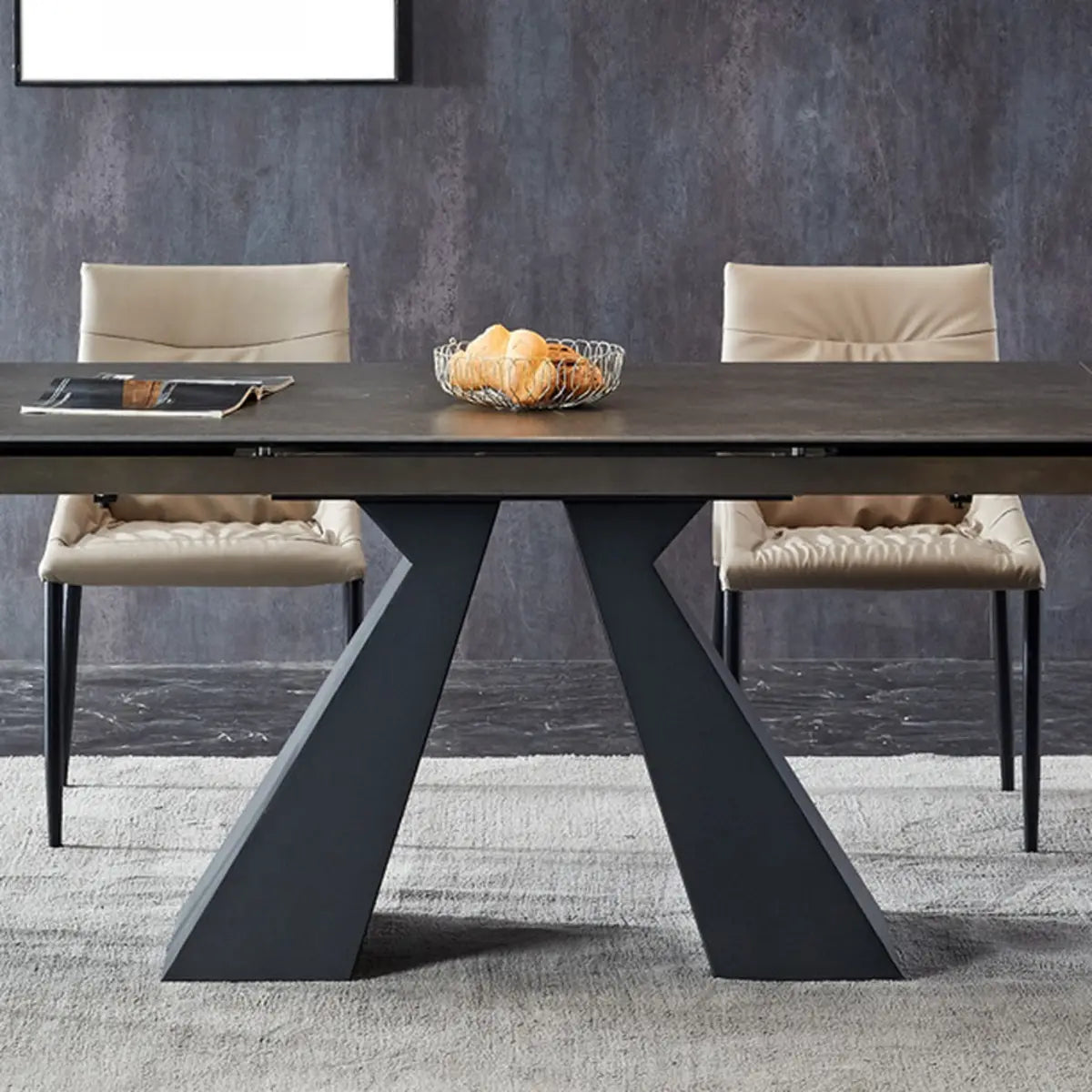 Minimalist Gray Smoke Slate Dining Table