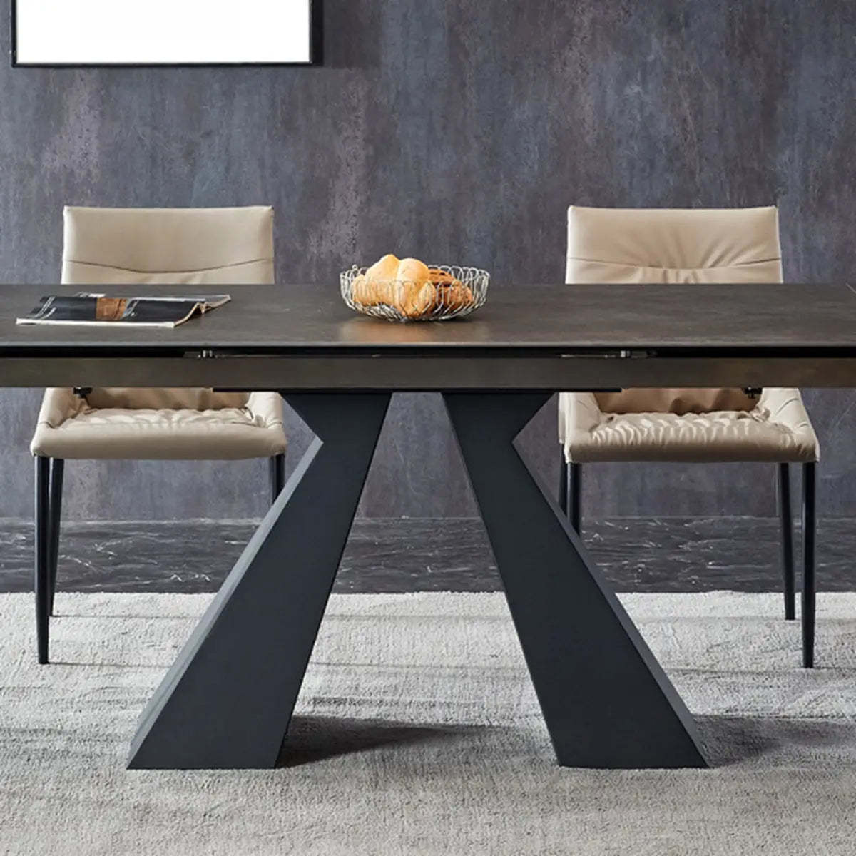 Minimalist Gray Smoke Slate Dining Table
