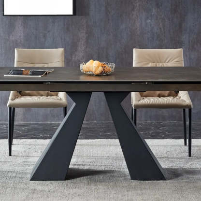 Minimalist Gray Smoke Slate Dining Table