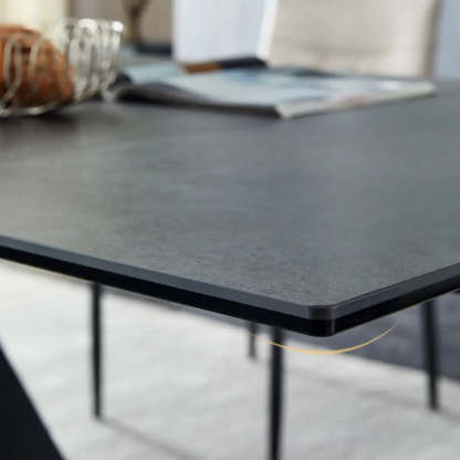 Minimalist Gray Smoke Slate Dining Table