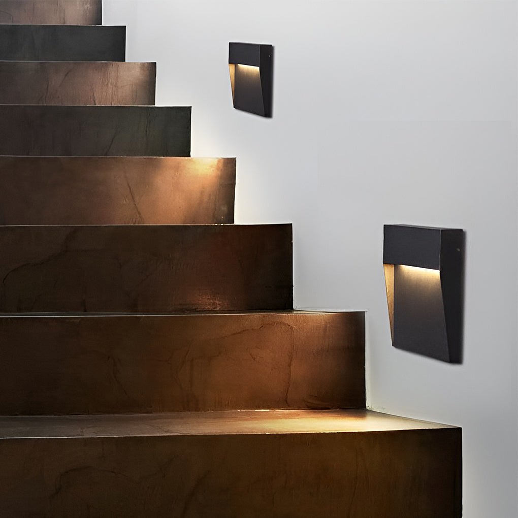Minimalist Square Waterproof Stair Lights Step Lights Outdoor Wall Lights Stairway Sconces-Lighom