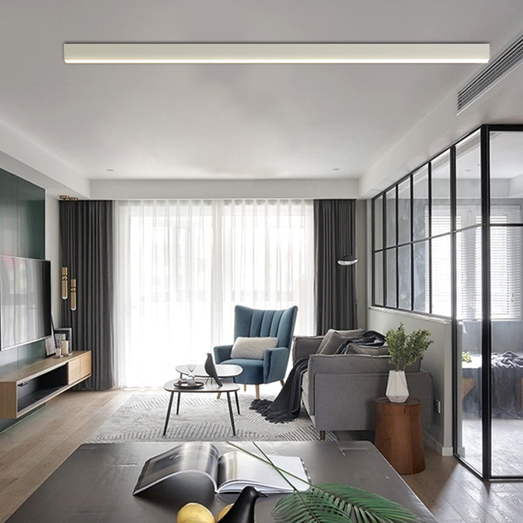 Minimalist Strip Stepless Dimming LED Modern Ceiling Light with Remote Control-Lighom