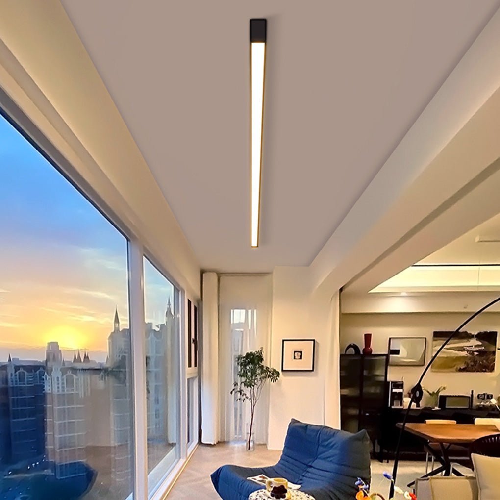 Minimalist Strip Stepless Dimming LED Modern Ceiling Light with Remote Control-Lighom