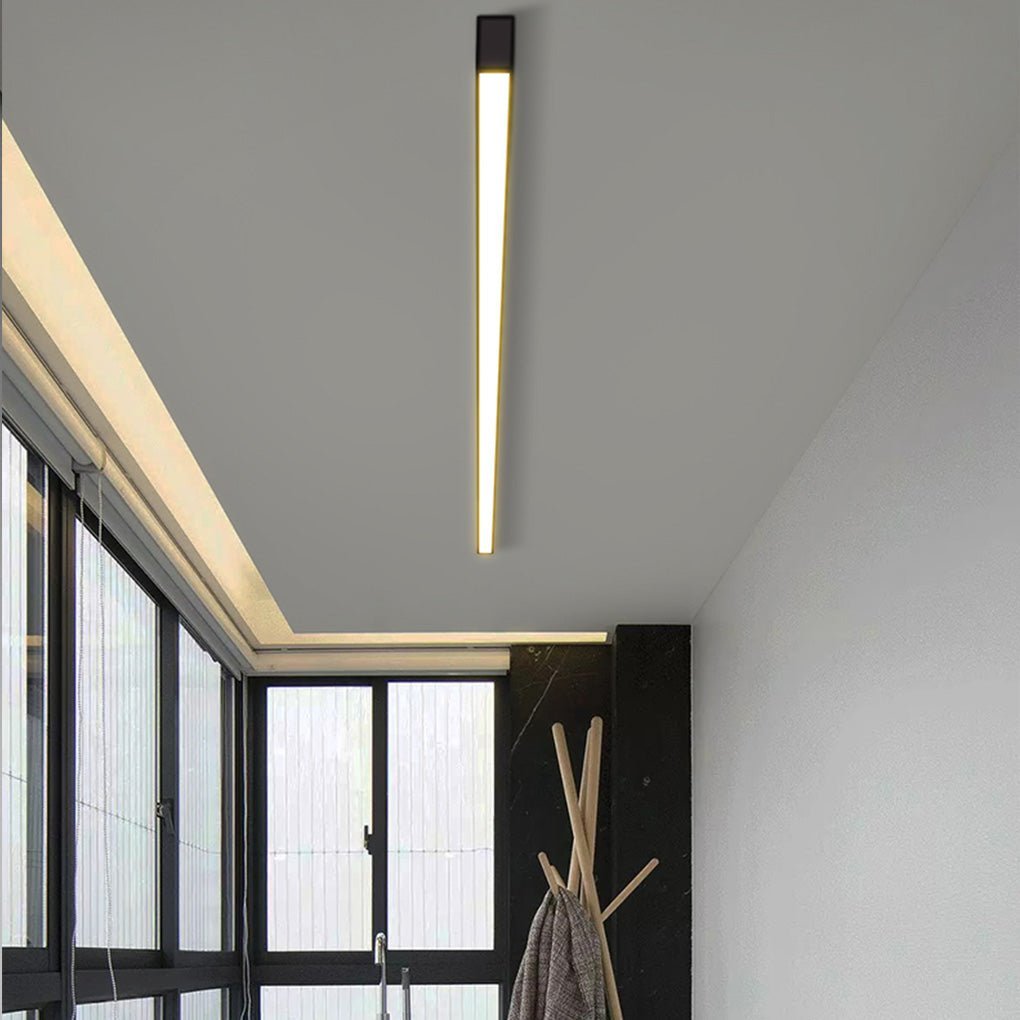 Minimalist Strip Stepless Dimming LED Modern Ceiling Light with Remote Control-Lighom
