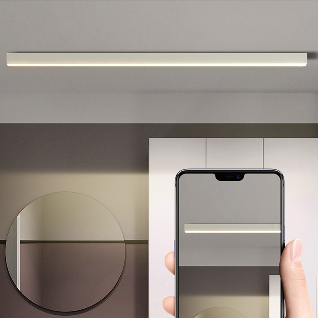 Minimalist Strip Stepless Dimming LED Modern Ceiling Light with Remote Control-Lighom