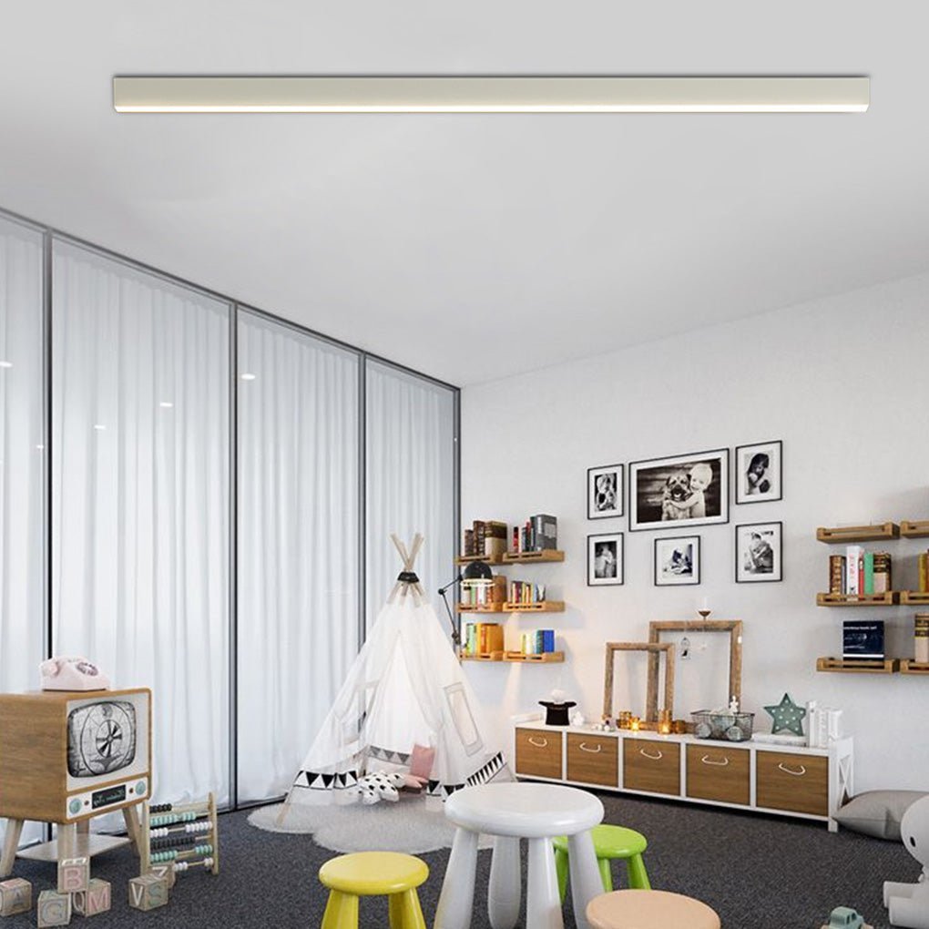 Minimalist Strip Stepless Dimming LED Modern Ceiling Light with Remote Control-Lighom