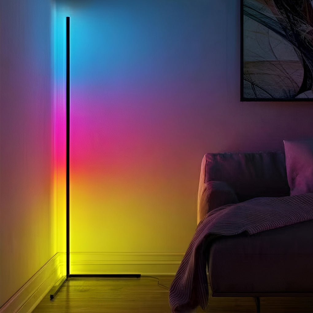 Remote Control RGB Dimmable LED Corner Floor Lamp-Lighom