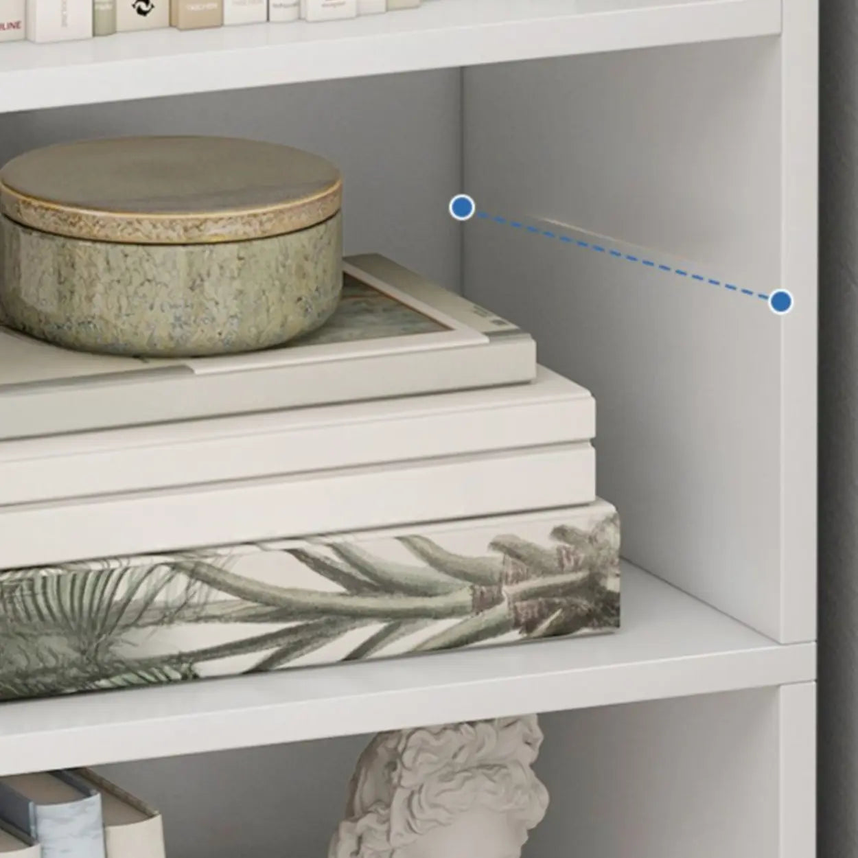 Modern corner narrow wood fabric bookcases