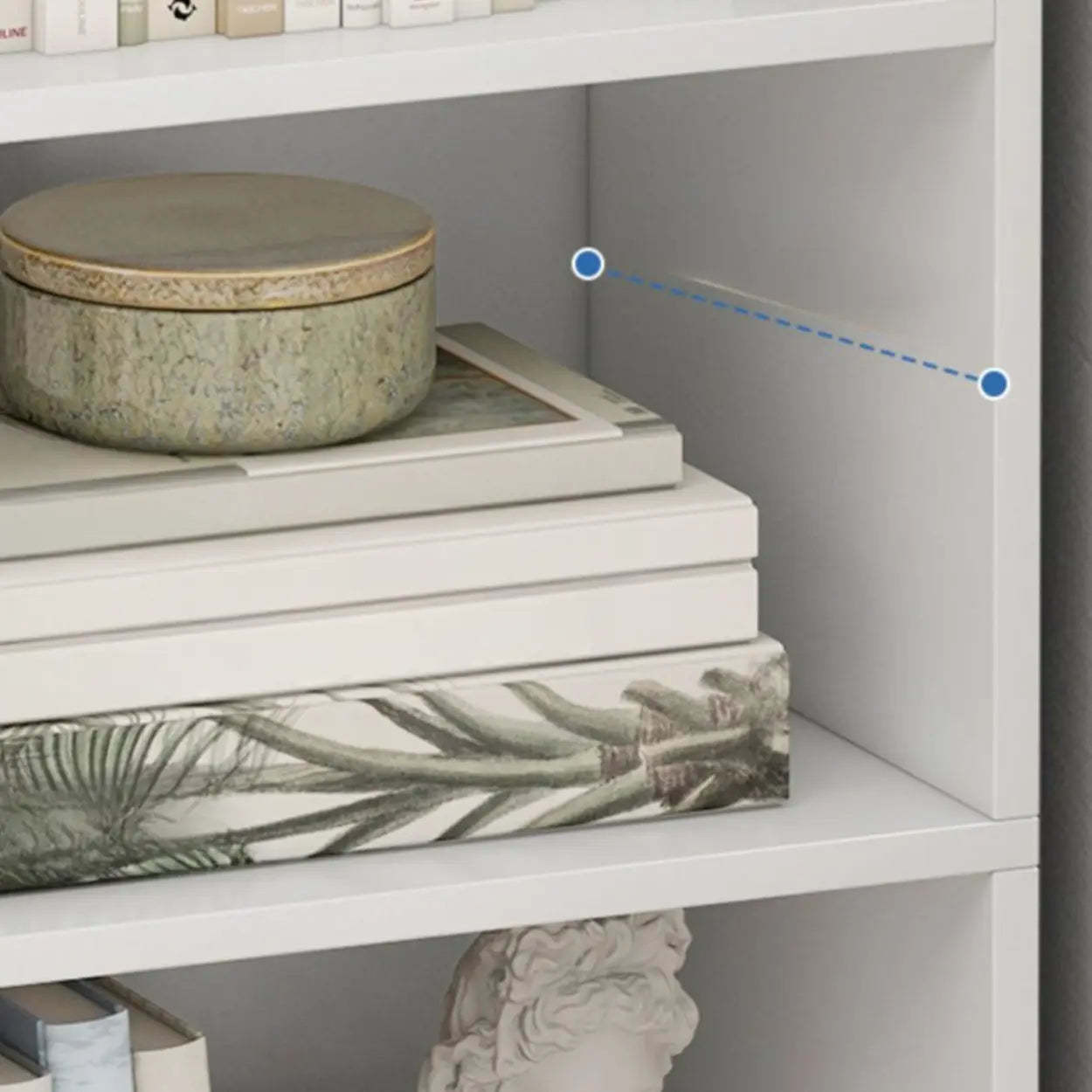 Modern corner narrow wood fabric bookcases