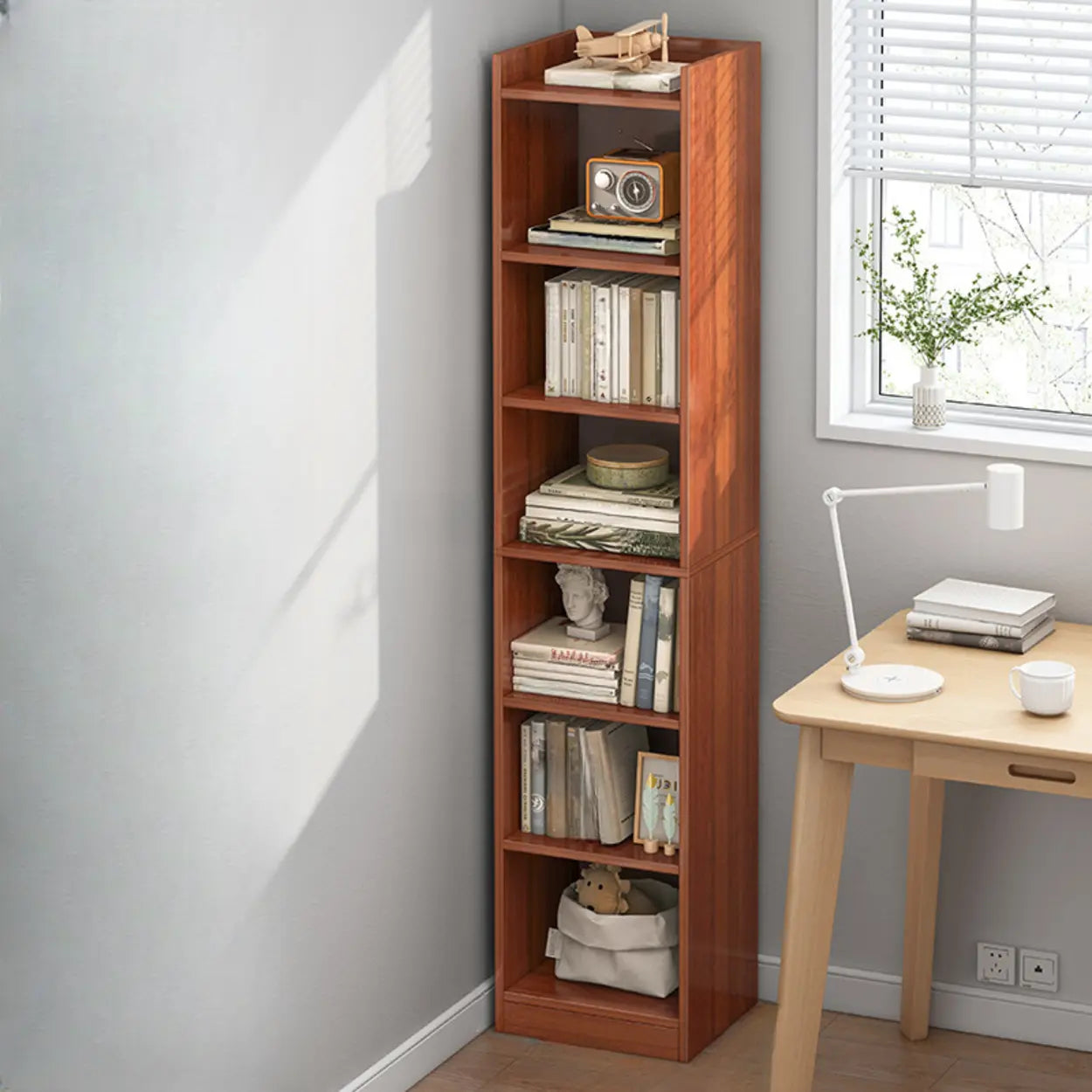 Minimalist Narrow Corner Bookcase