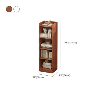 Modern narrow corner white bookcases in wood fabric