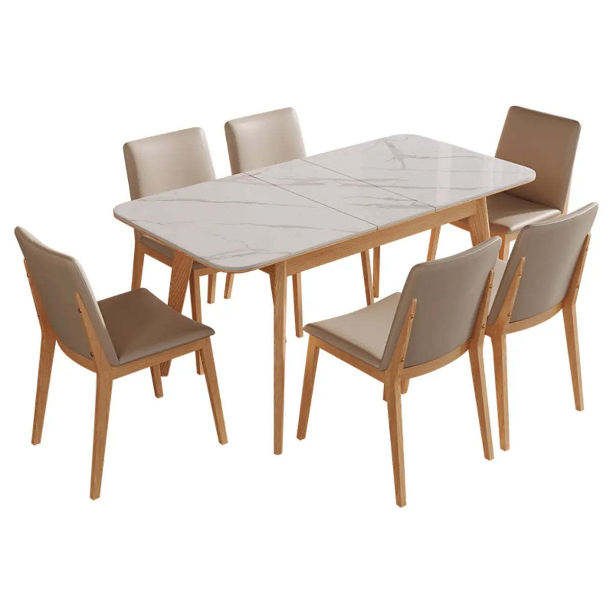 Minimalist White Extendable Rectangular Wood Dining Table