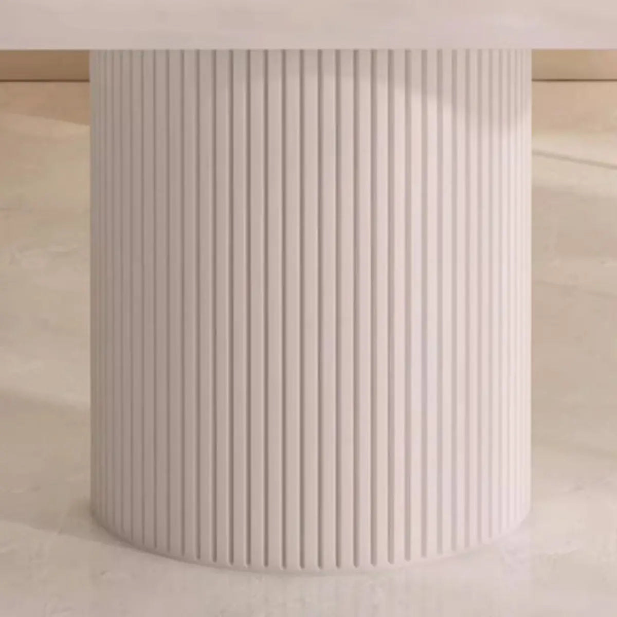 Minimalist White Rectangular Stone Conference Table for 6 — Table Only