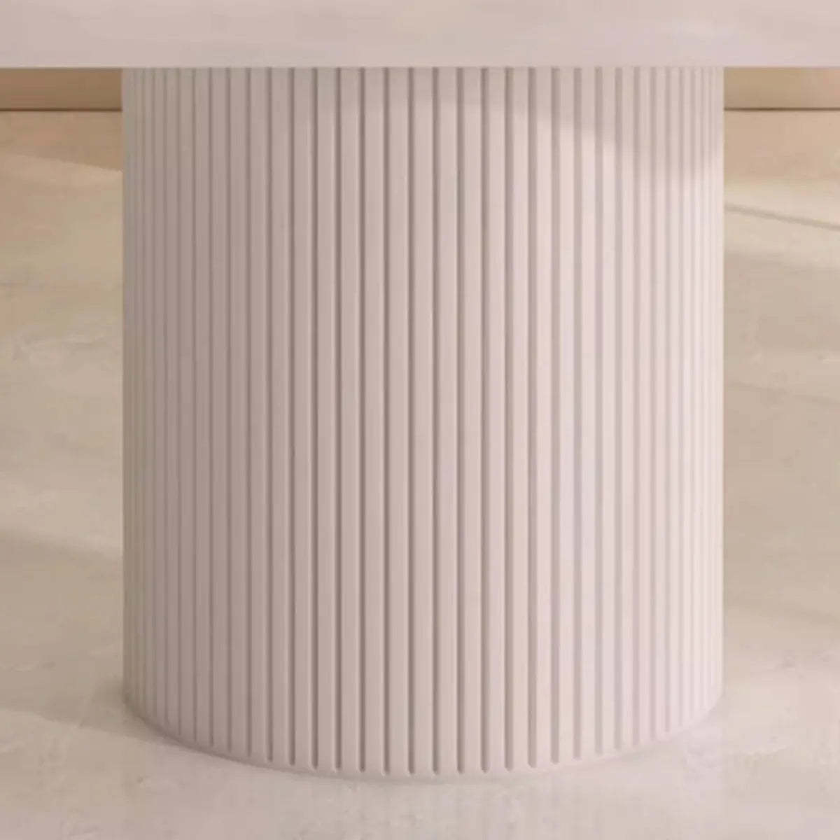Minimalist White Rectangular Stone Conference Table for 6 — Table Only