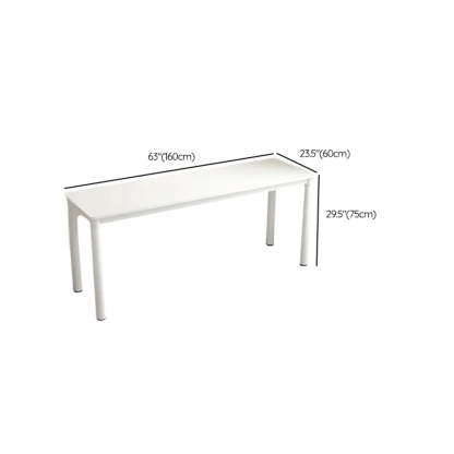 Minimalist White Wood Double Writing Desk — Table Only