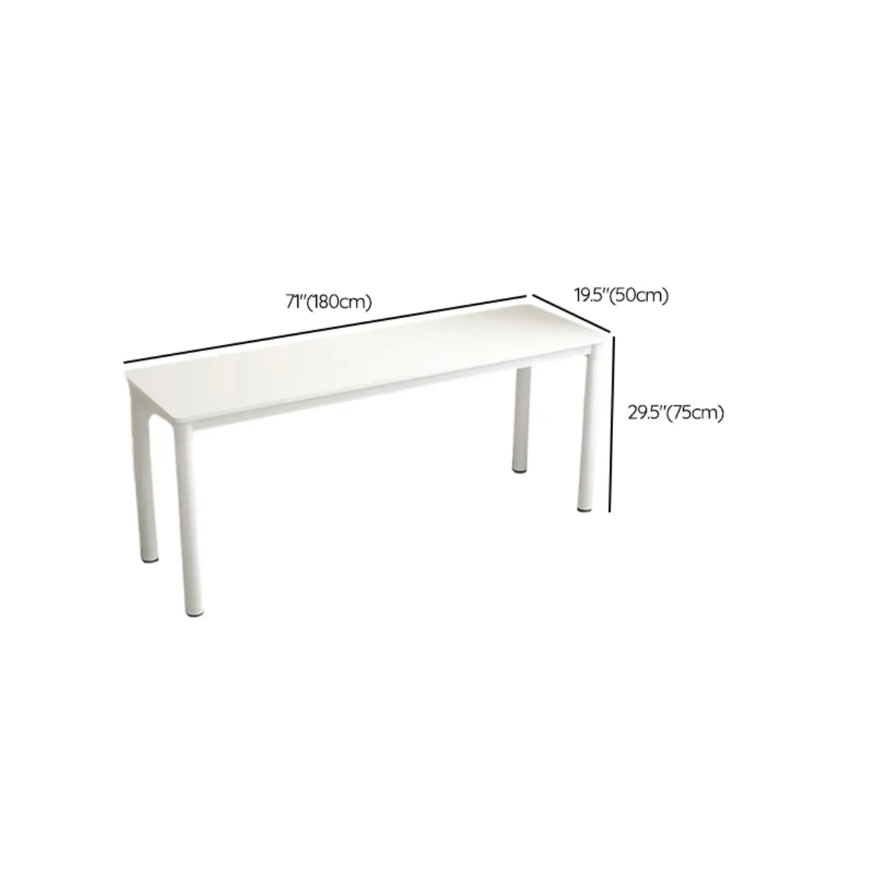 Minimalist White Wood Double Writing Desk