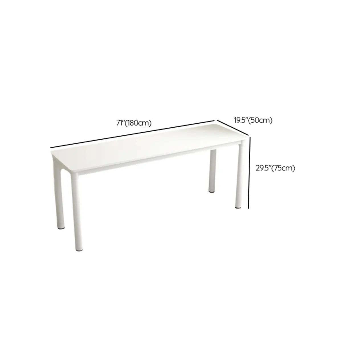 Minimalist White Wood Double Writing Desk
