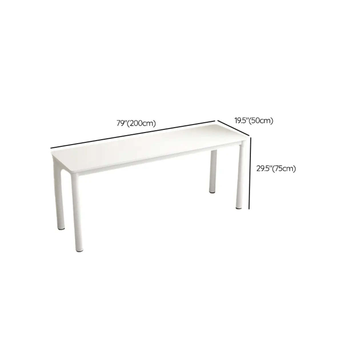 Minimalist White Wood Double Writing Desk