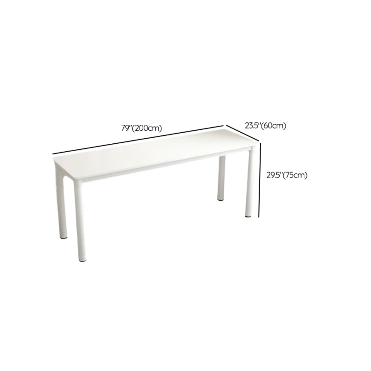 Minimalist White Wood Double Writing Desk