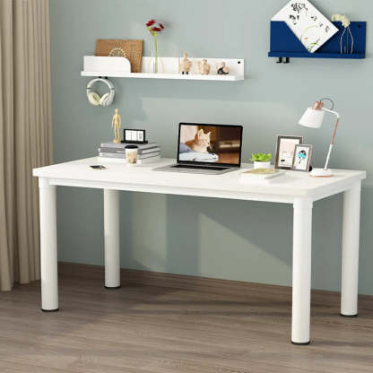 Minimalist White Wood Double Writing Desk