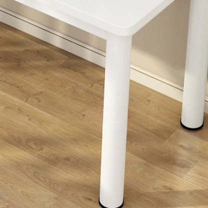 Minimalist White Wood Double Writing Desk — Table Only