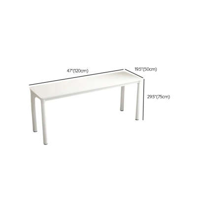 Minimalist White Wood Double Writing Desk — Table Only