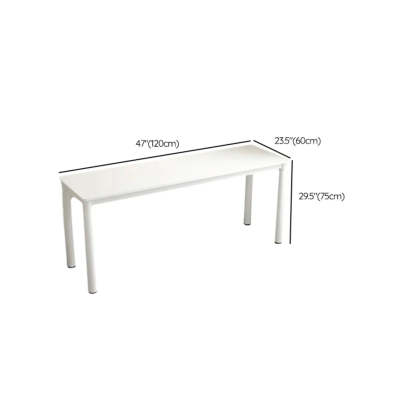 Minimalist White Wood Double Writing Desk — Table Only