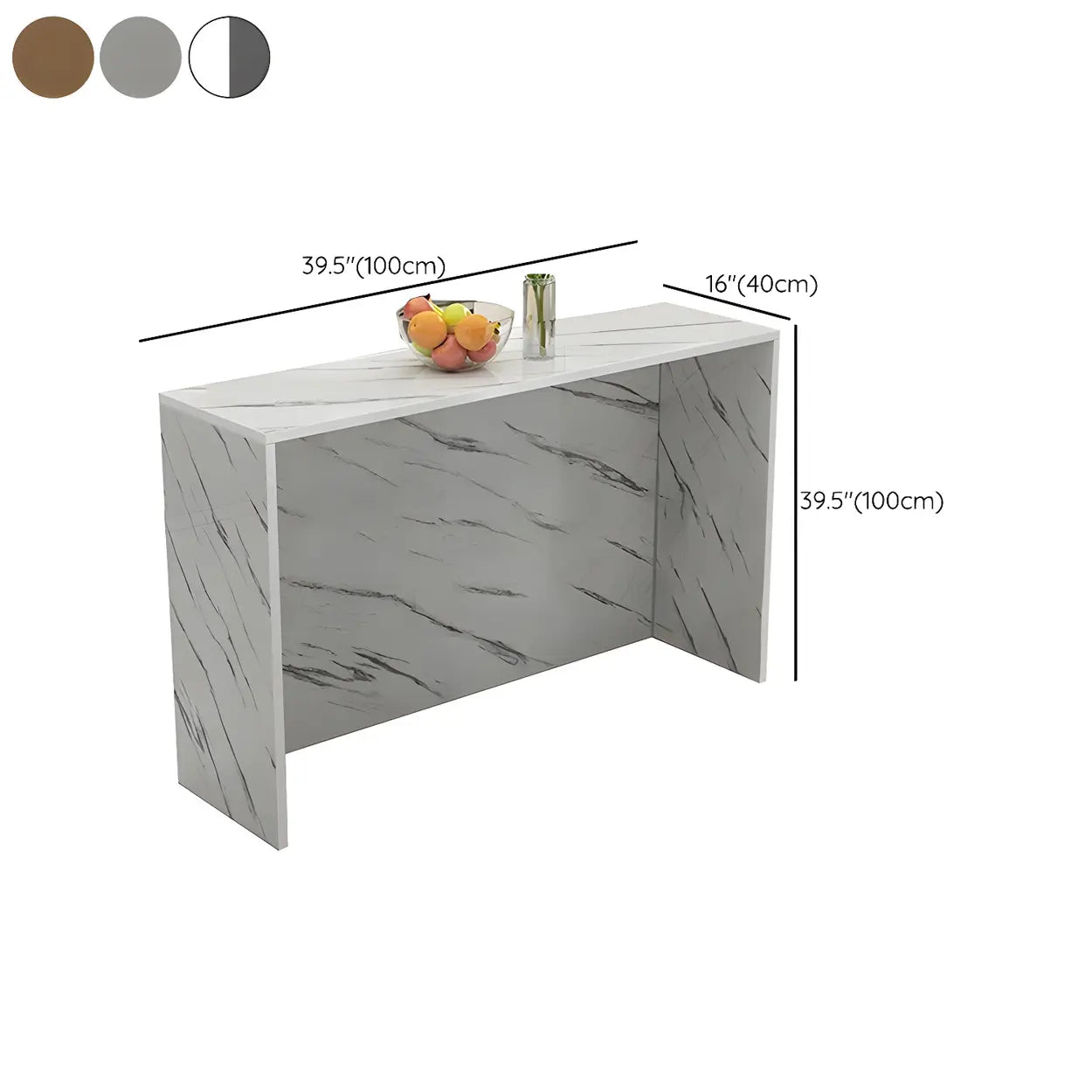 Minimalist White Wood Living Room Bar Table