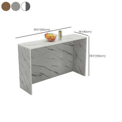 Minimalist White Wood Living Room Bar Table