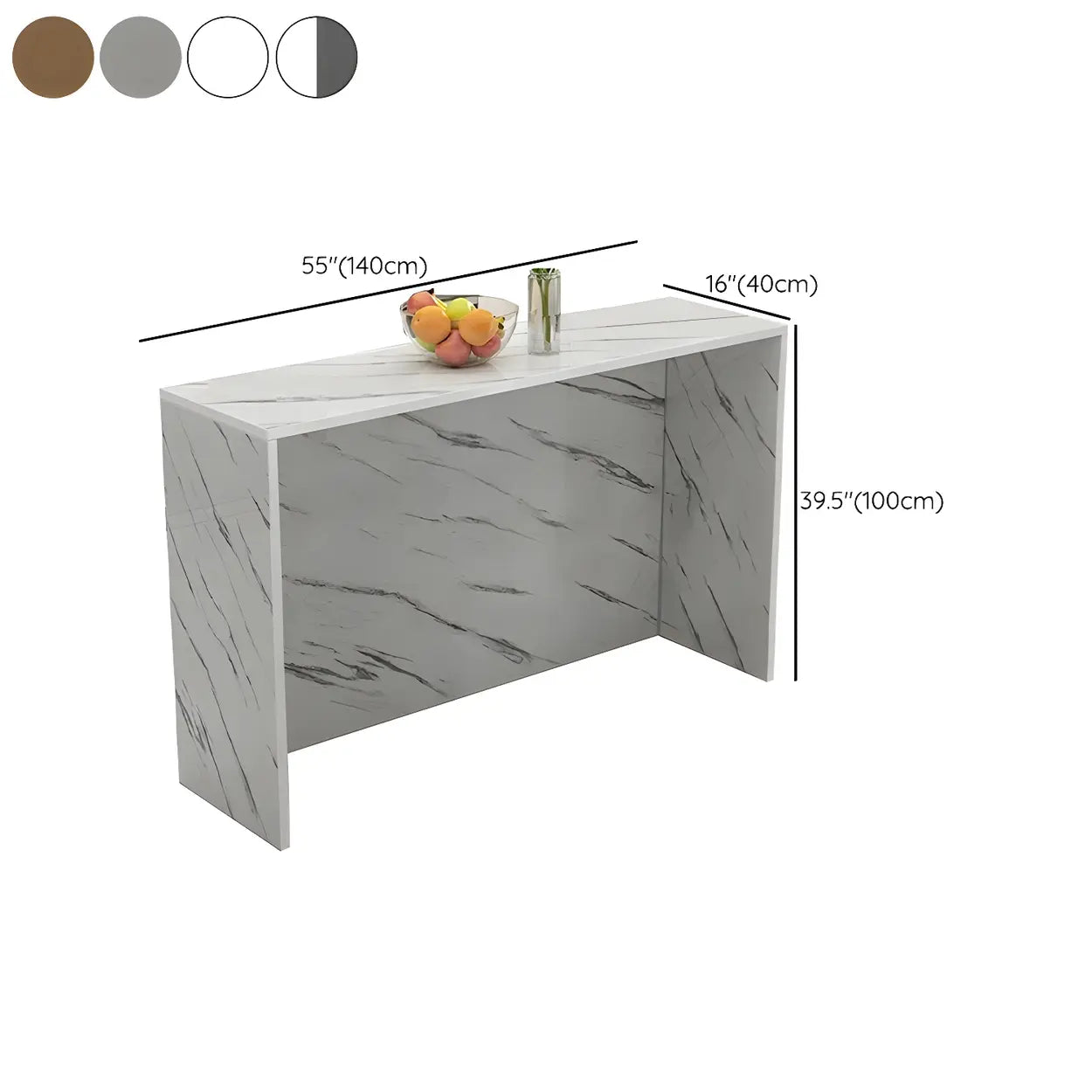 Minimalist White Wood Living Room Bar Table