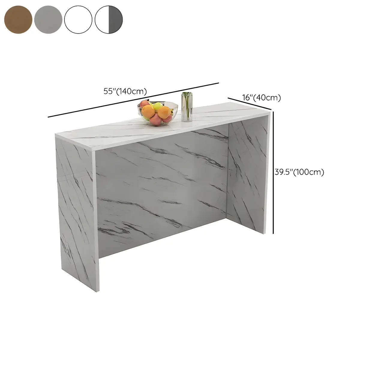 Minimalist White Wood Living Room Bar Table