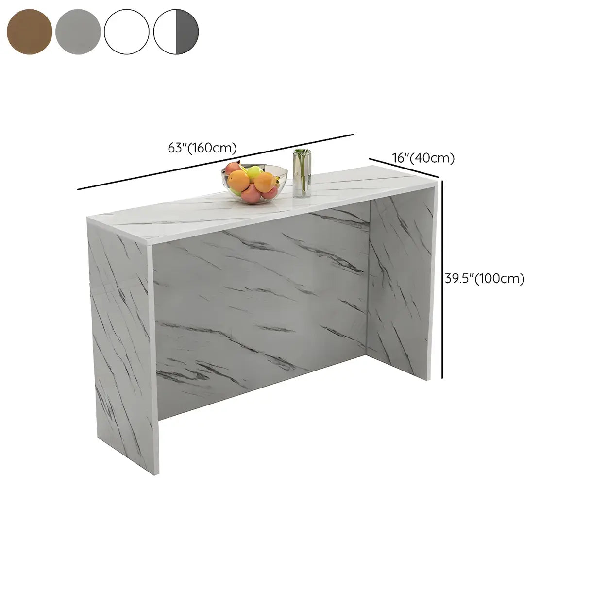 Minimalist White Wood Living Room Bar Table