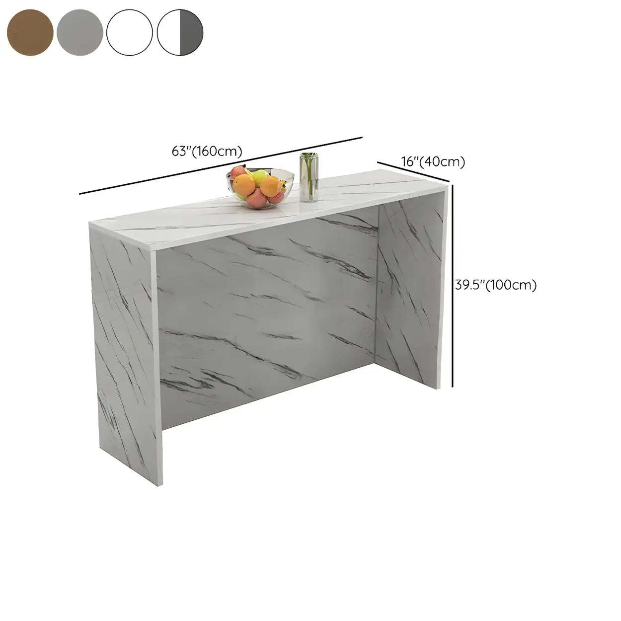 Minimalist White Wood Living Room Bar Table