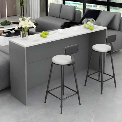 Minimalist White Wood Living Room Bar Table