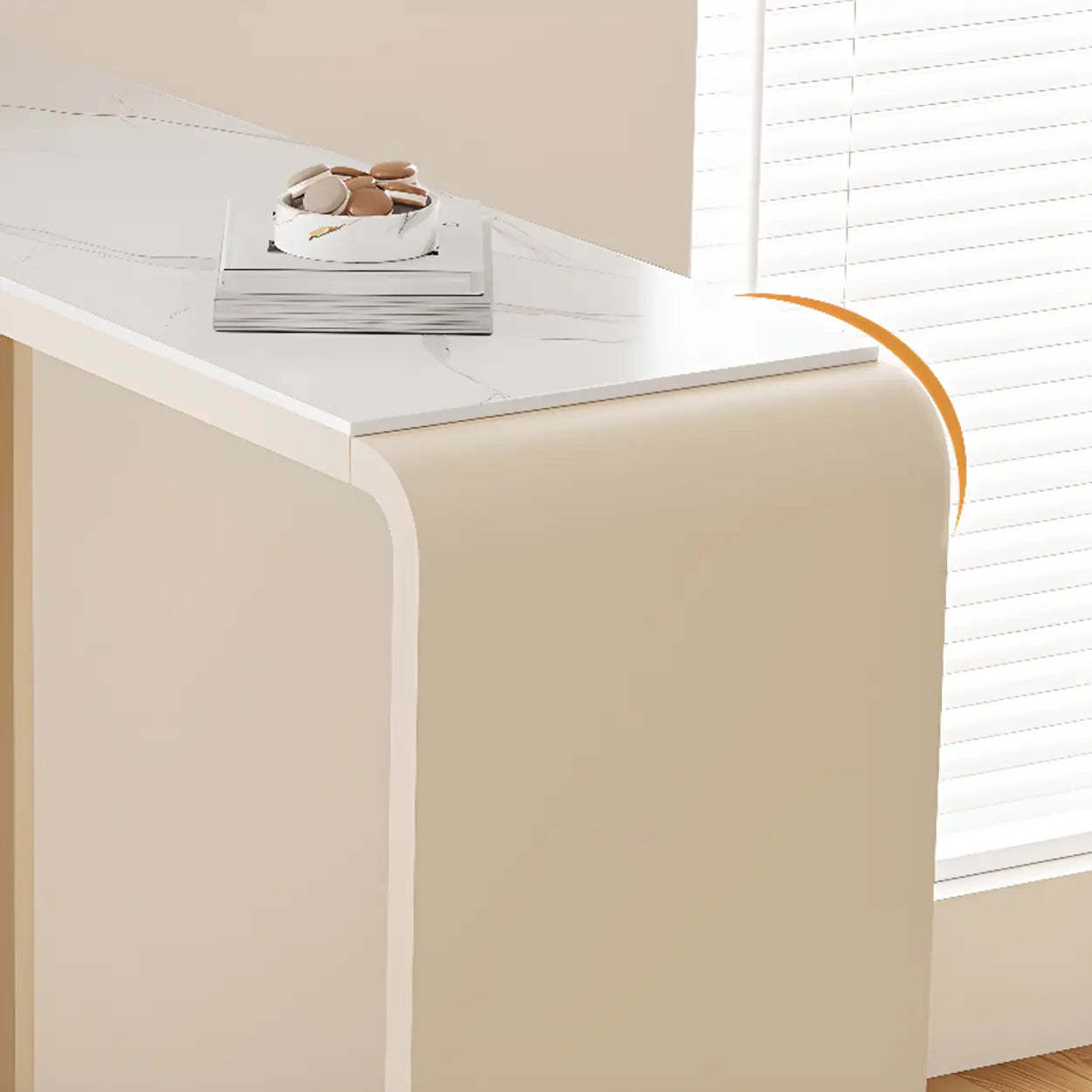 Minimalist White Slim Rectangular Quartz Bar Table — Table Only